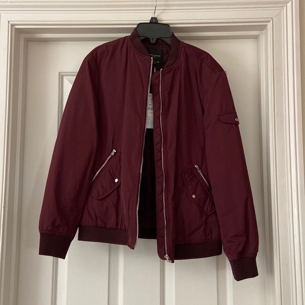 Zara Maroon Bomber Jacket